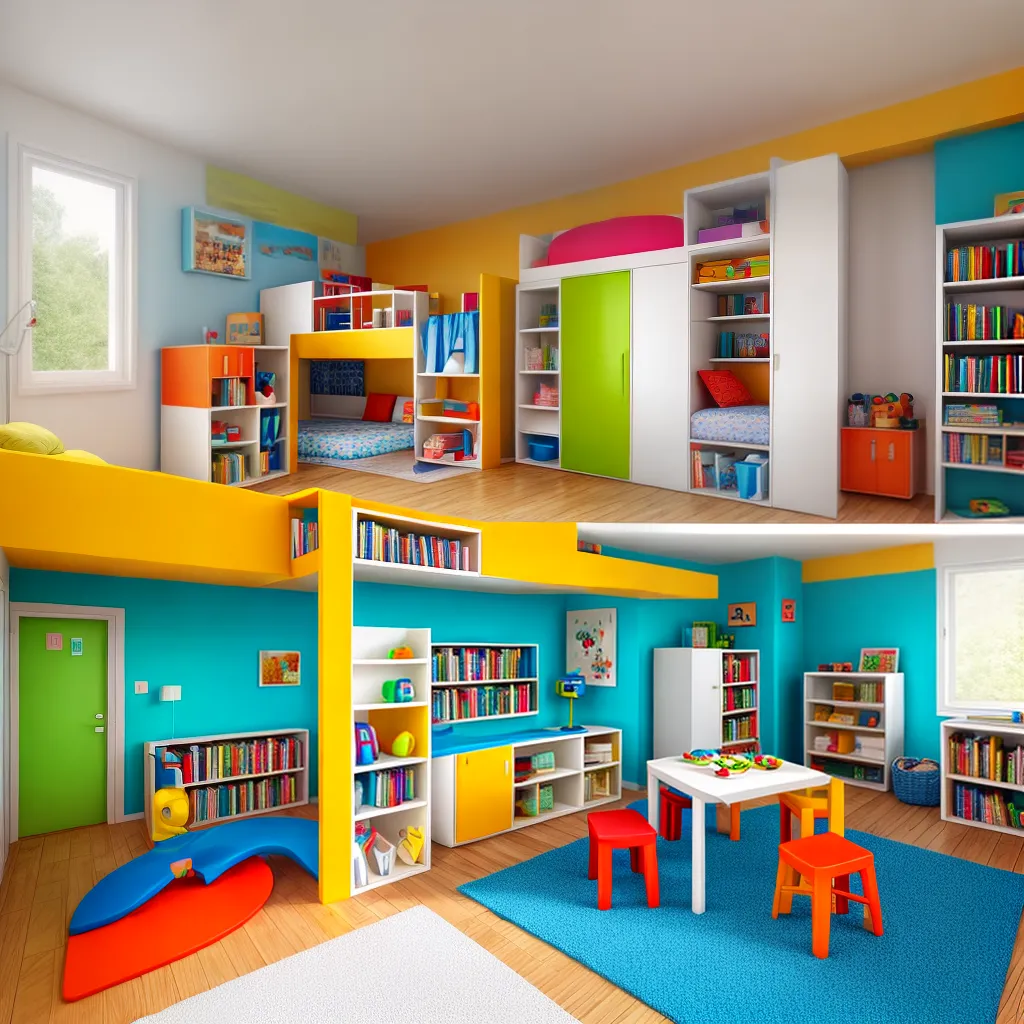 sala de brincar colorida cozinha leitura 1