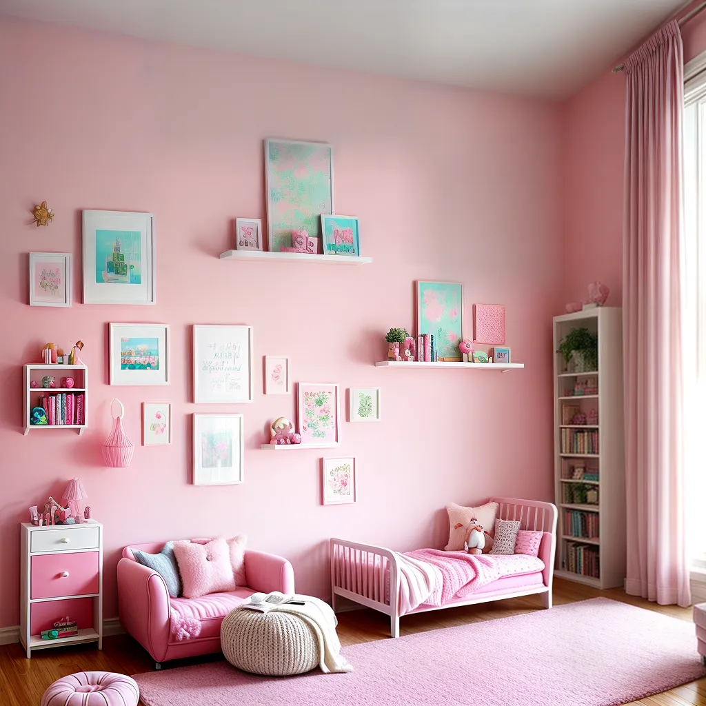 playroom meninas fofa pastel leitura