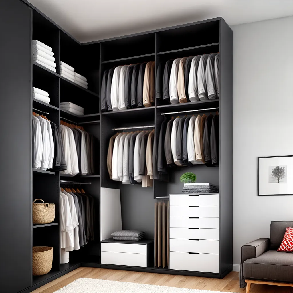guarda roupa canto moderno organizado