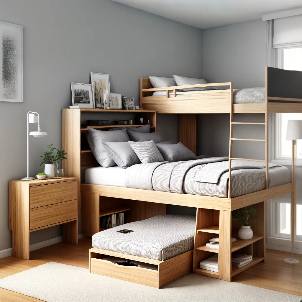 quarto estiloso puff bau armazenamento