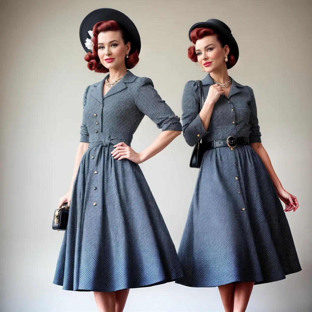 mulher estilosa vestido bolinhas chapeu