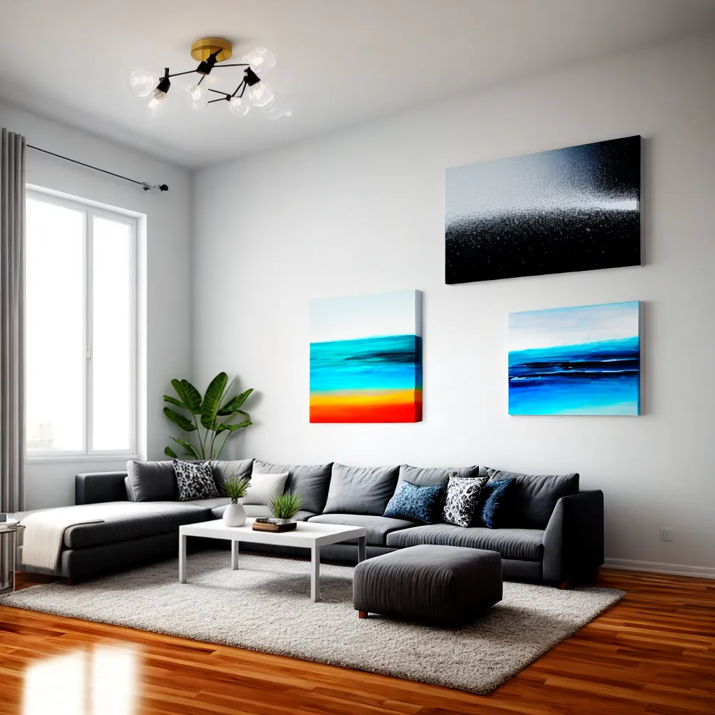 sala decorada arte colorida