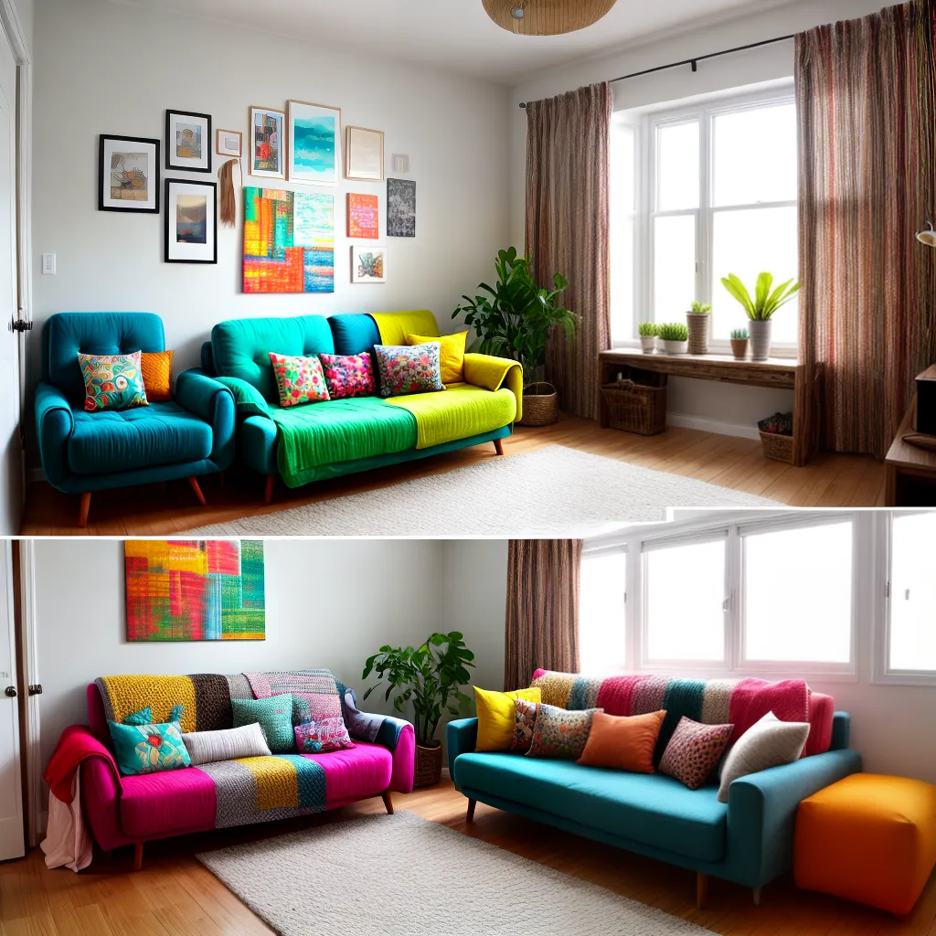 sala colorida acochoada diy artesanato