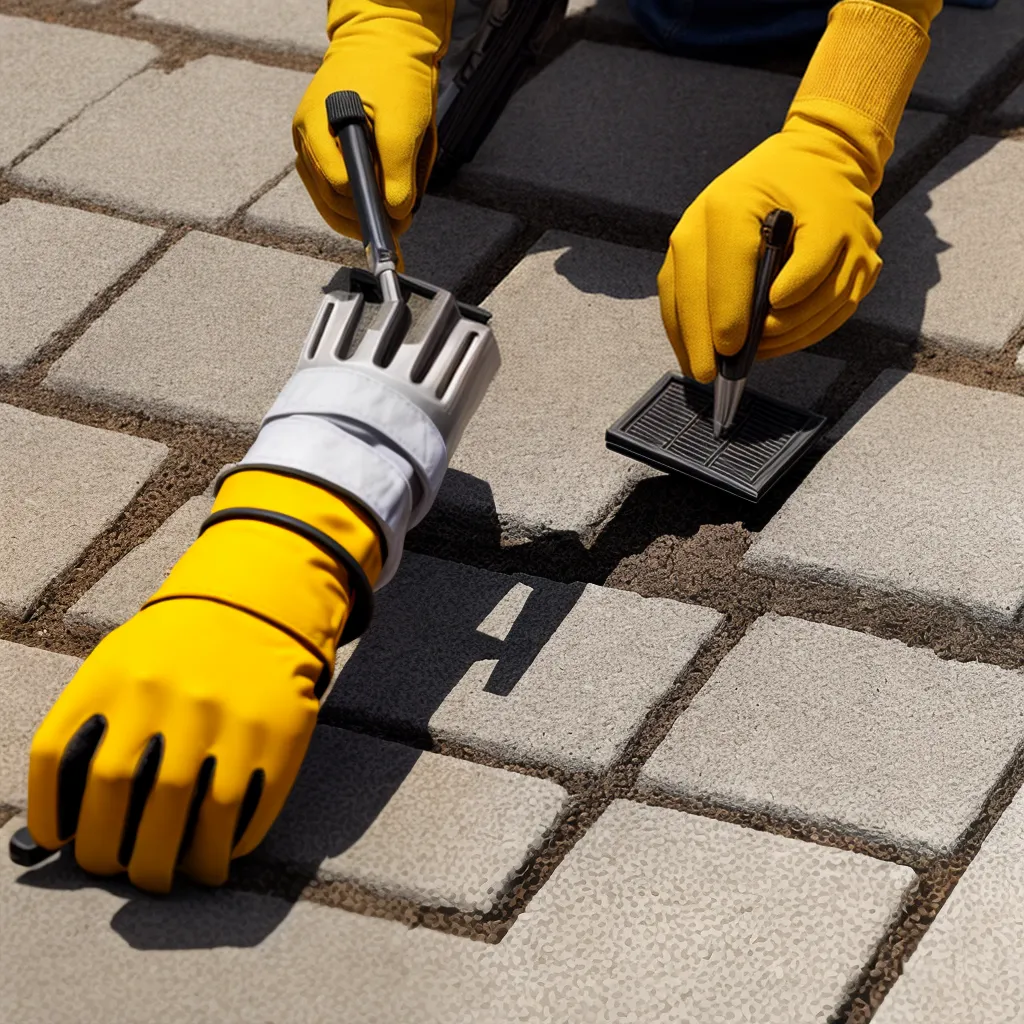 instalacao pisos intertravados maos guantes