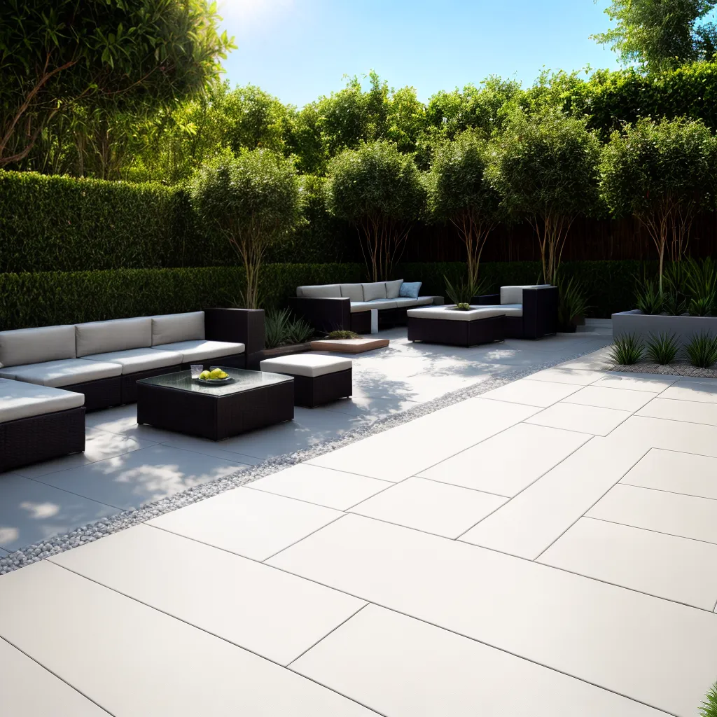 espaco externo moderno patio pavers
