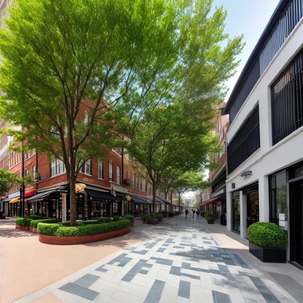 area comercial ao ar livre pavers lojas