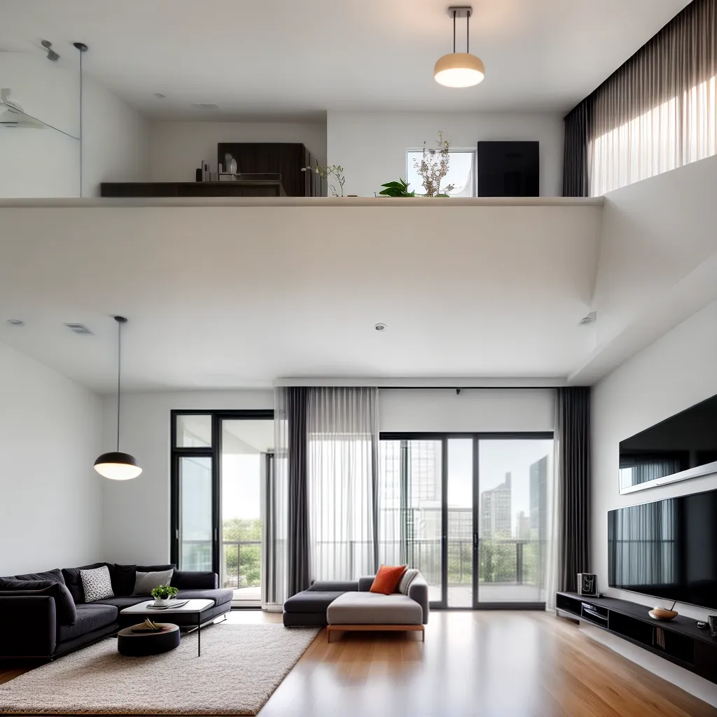 sala minimalista luzes pendentes mesa
