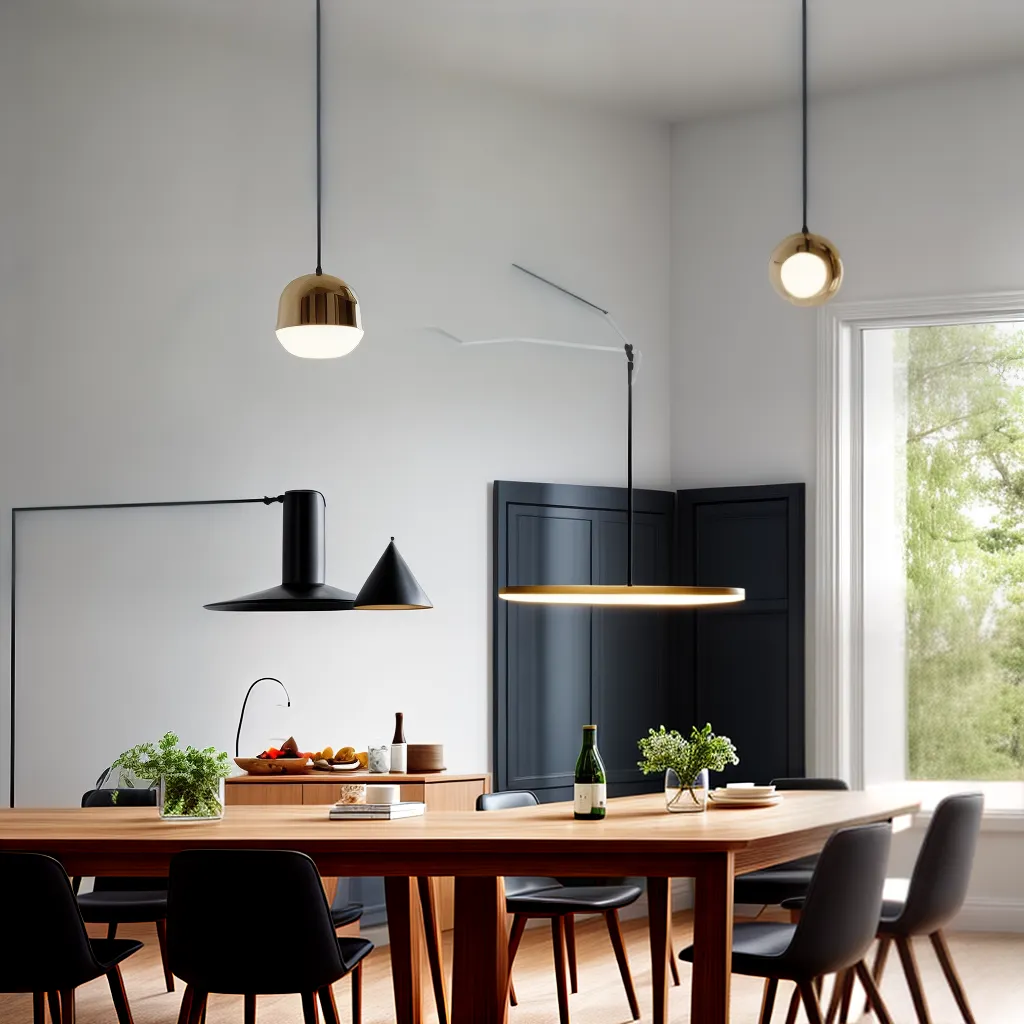 pendente moderno mesa jantar elegante
