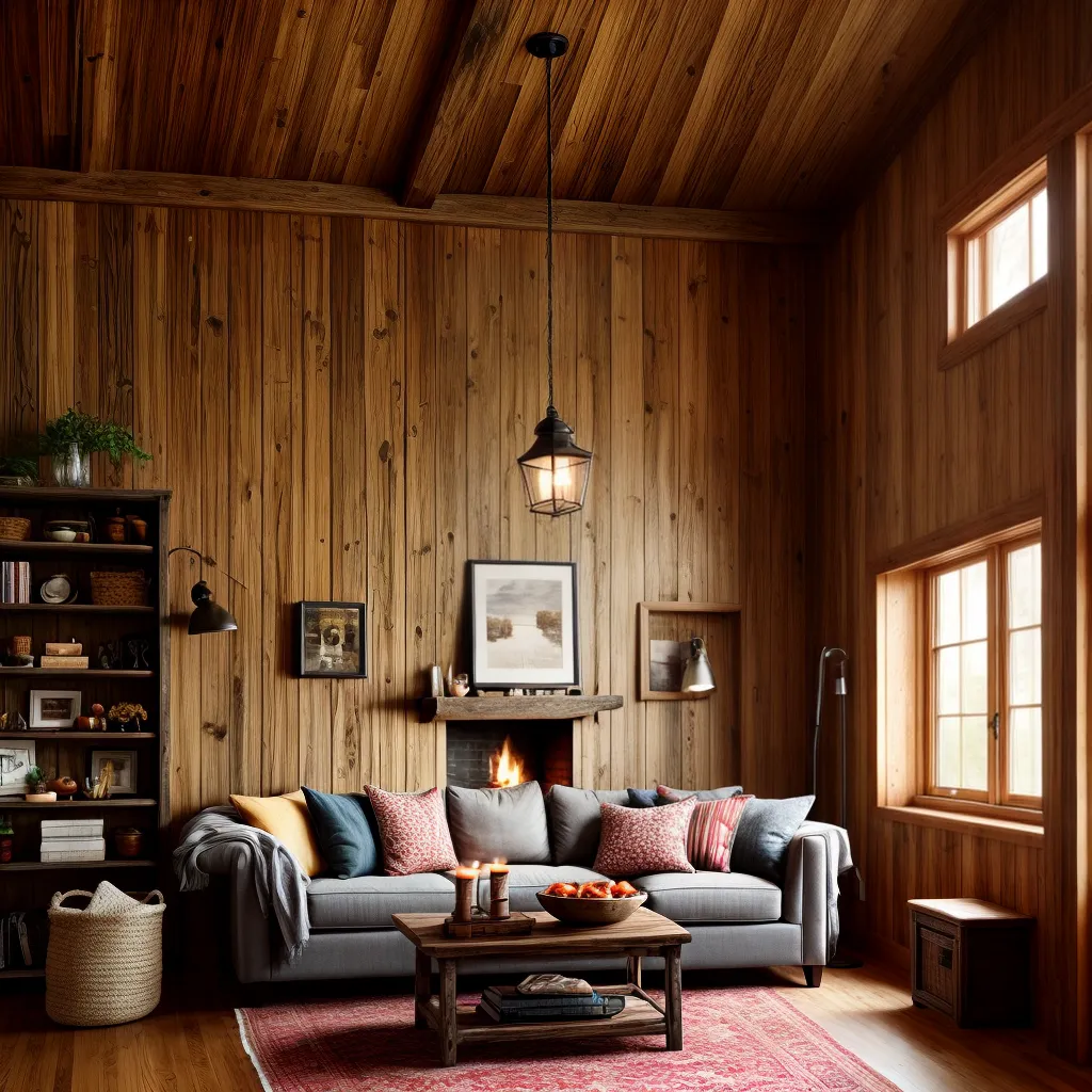 sala estar rustica luzes pendentes