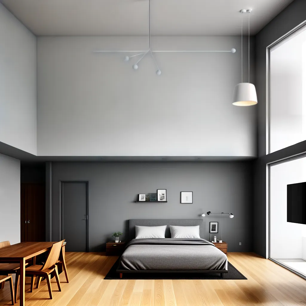 sala branca pendente geometrico minimalista