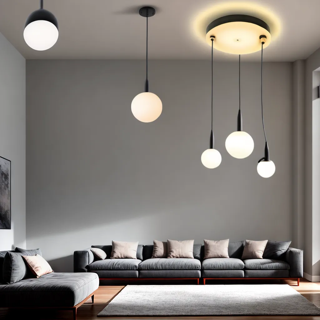 sala estar iluminada pendentes elegantes