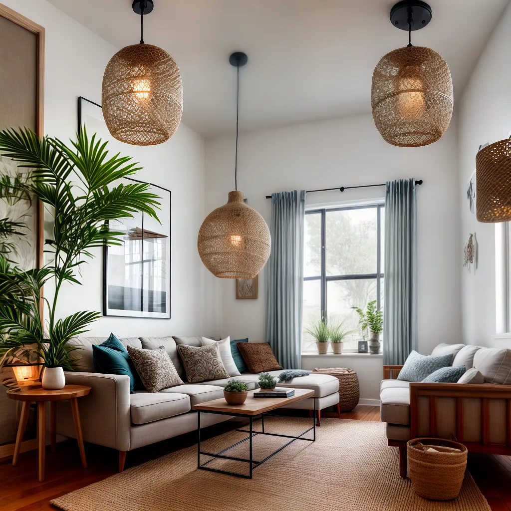 sala boho chic luzes pendentes 1 sala boho chic luzes pendentes 1