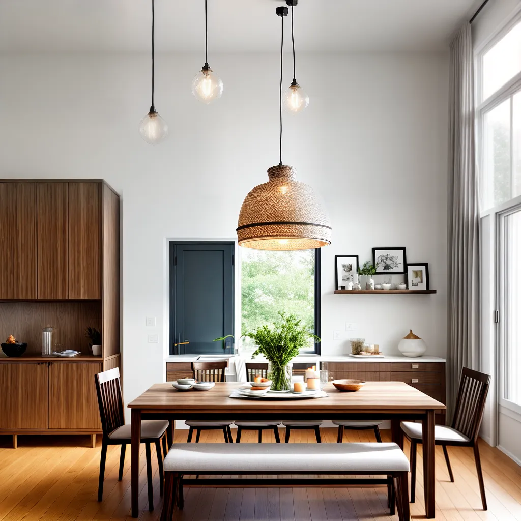 sala jantar luzes pendentes harmonia