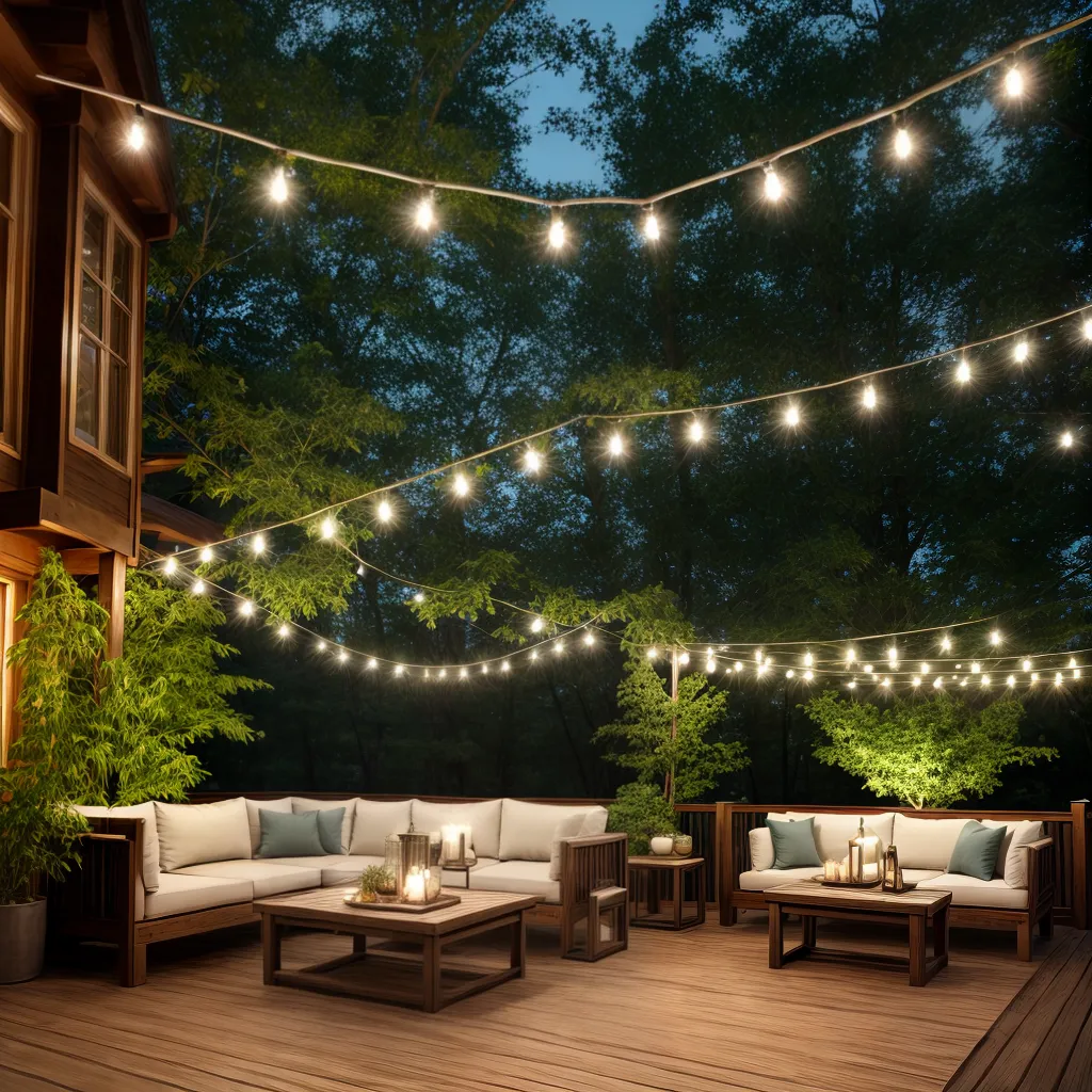 patio ao ar livre luzes pendentes