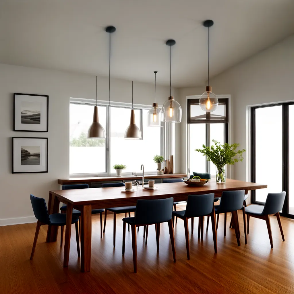 pendente moderno mesa jantar iluminado