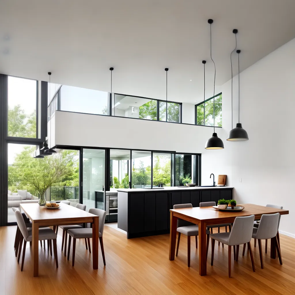 sala estar moderna pendente mesa