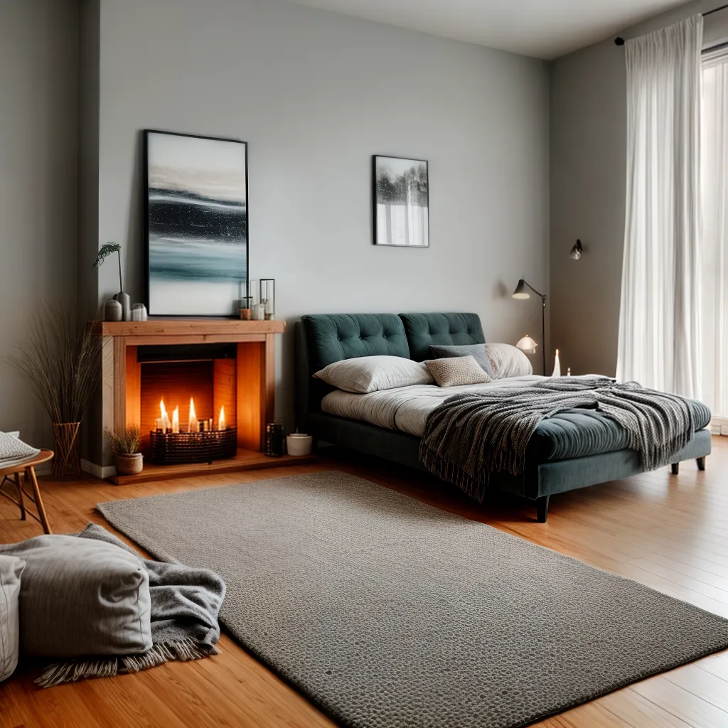 sala estar aconchegante lareira hygge 1