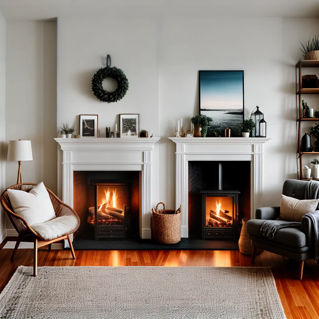 sala aconchegante luzes fogo hygge