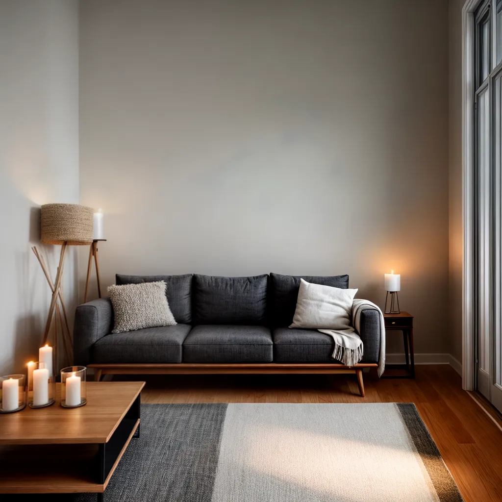 sala aconchegante luz velas hygge