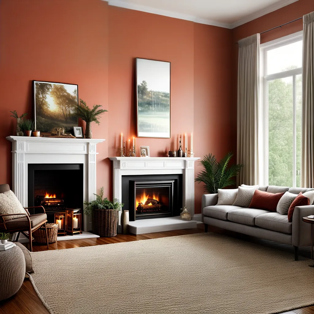 sala terracota sofa bege aconchegante