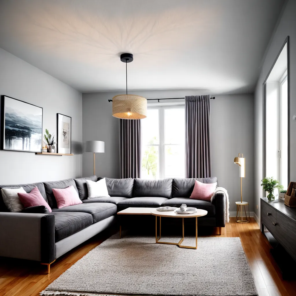 sala aconchegante pastel sofa lavanda