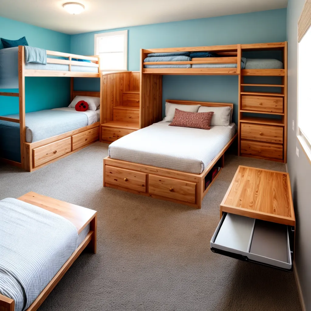 quarto organizado beliche armazenamento