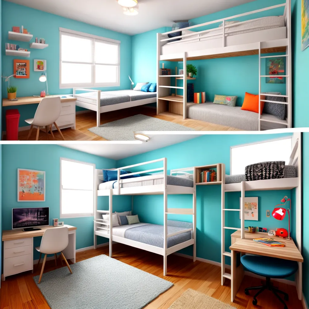 quarto moderno beliche colorido