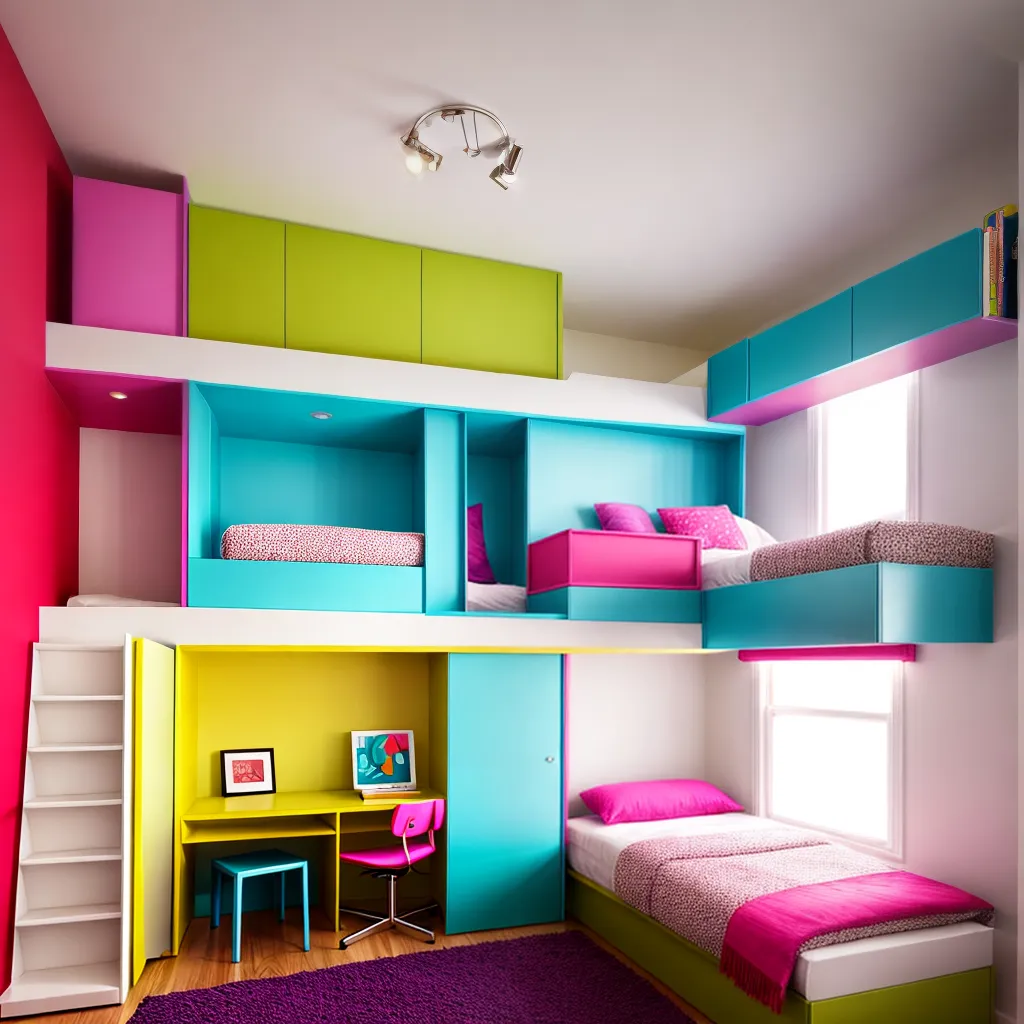 quarto moderno beliche colorido 1