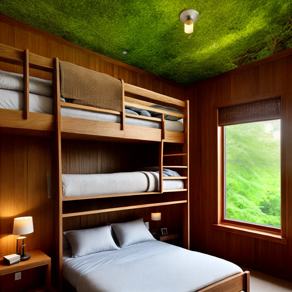 quarto acojedor cama beliche madeira forest