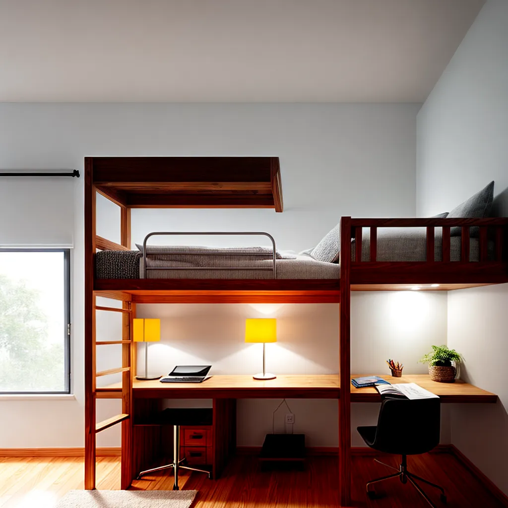 espaco estudo loft cama livros