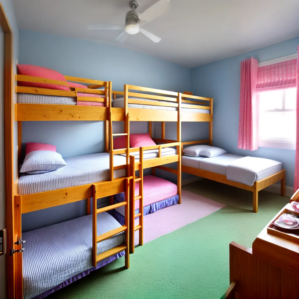 quarto colorido beliche confortavel