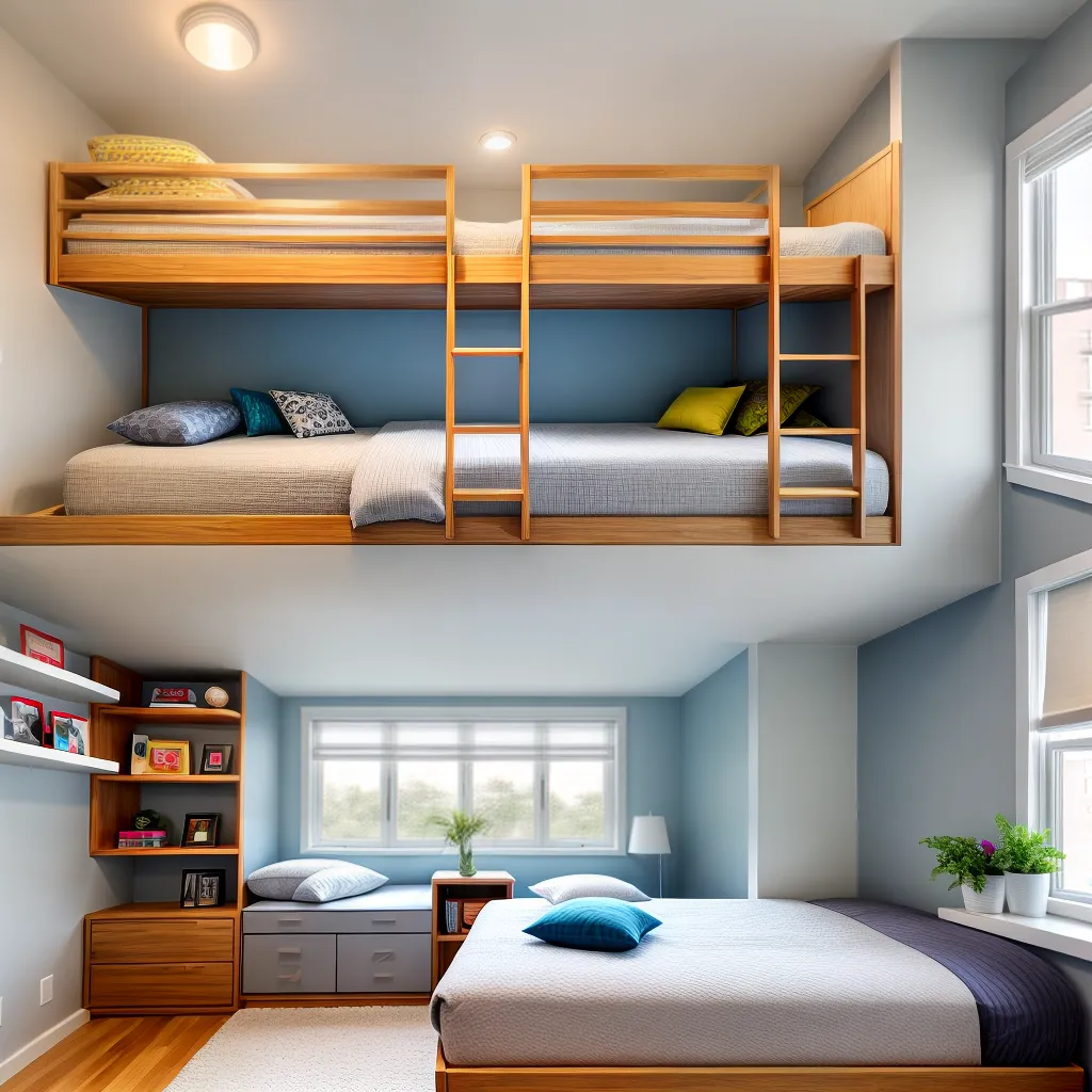quarto iluminado beliche moderno