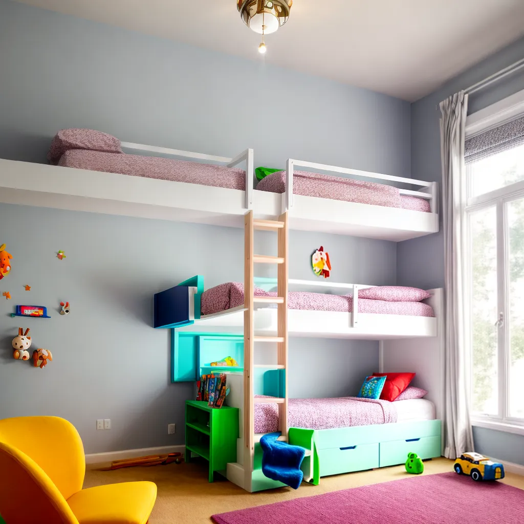 quarto infantil belas cores bicamas