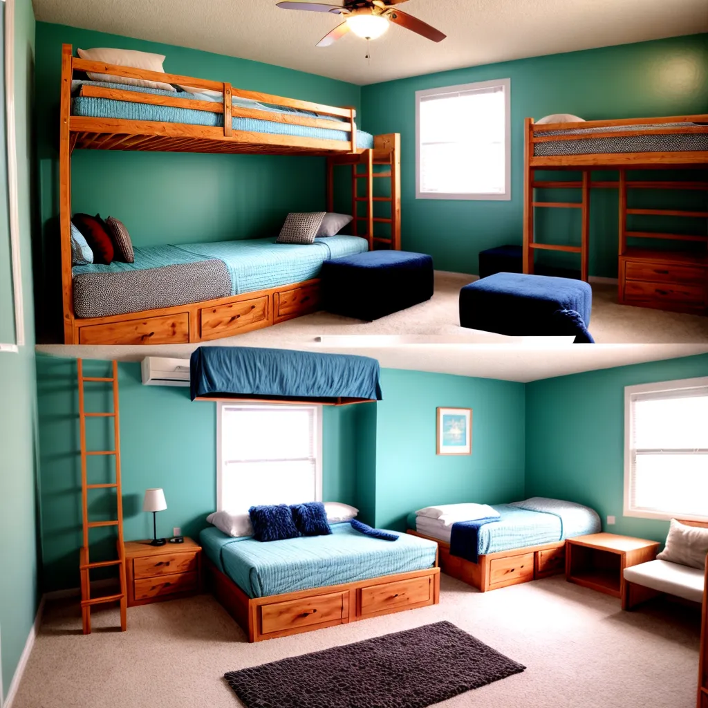 quarto convidados triplo beliche