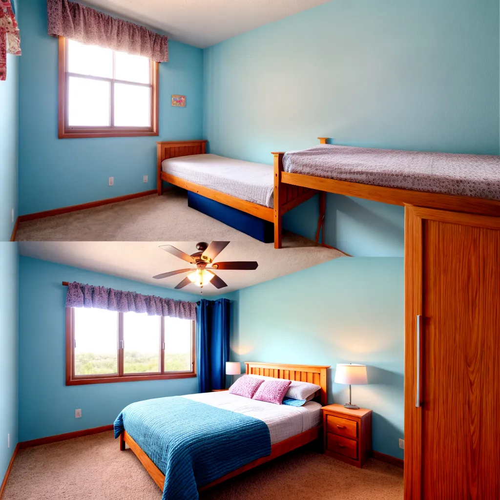 quarto triplo beliche colorido confortavel