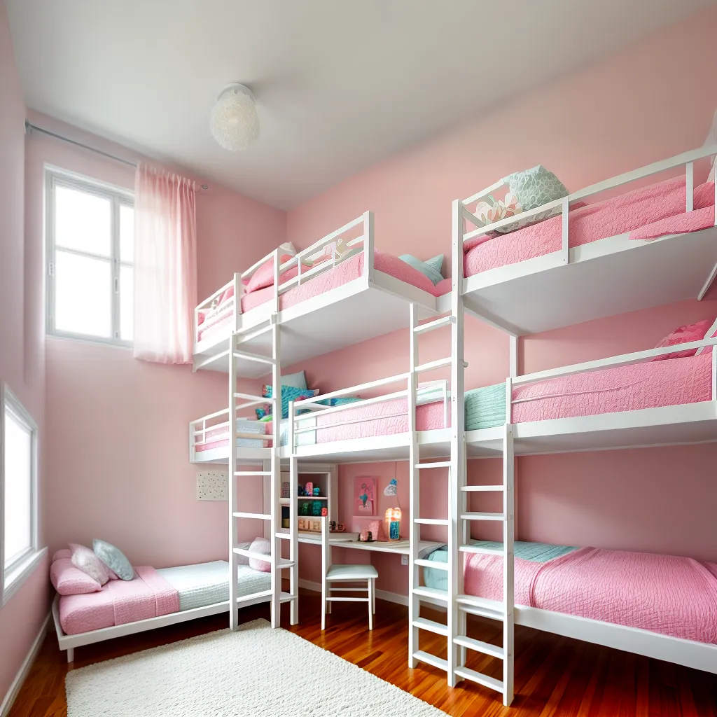 quarto triplo beliche cores pastel