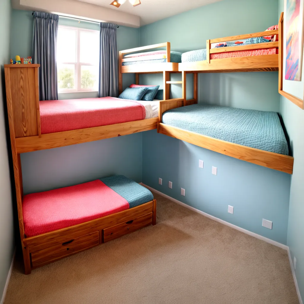 quarto triplo beliche confortavel