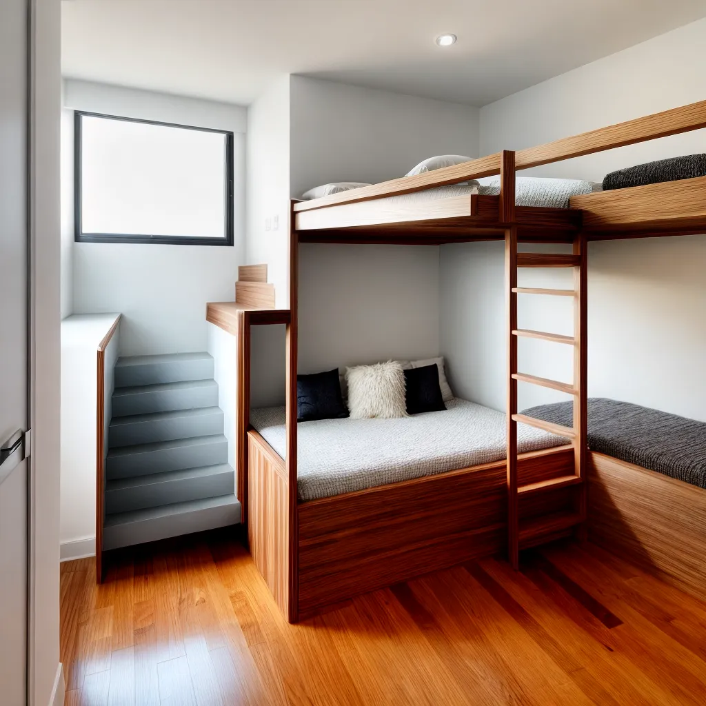 quarto moderno cama trelica escada