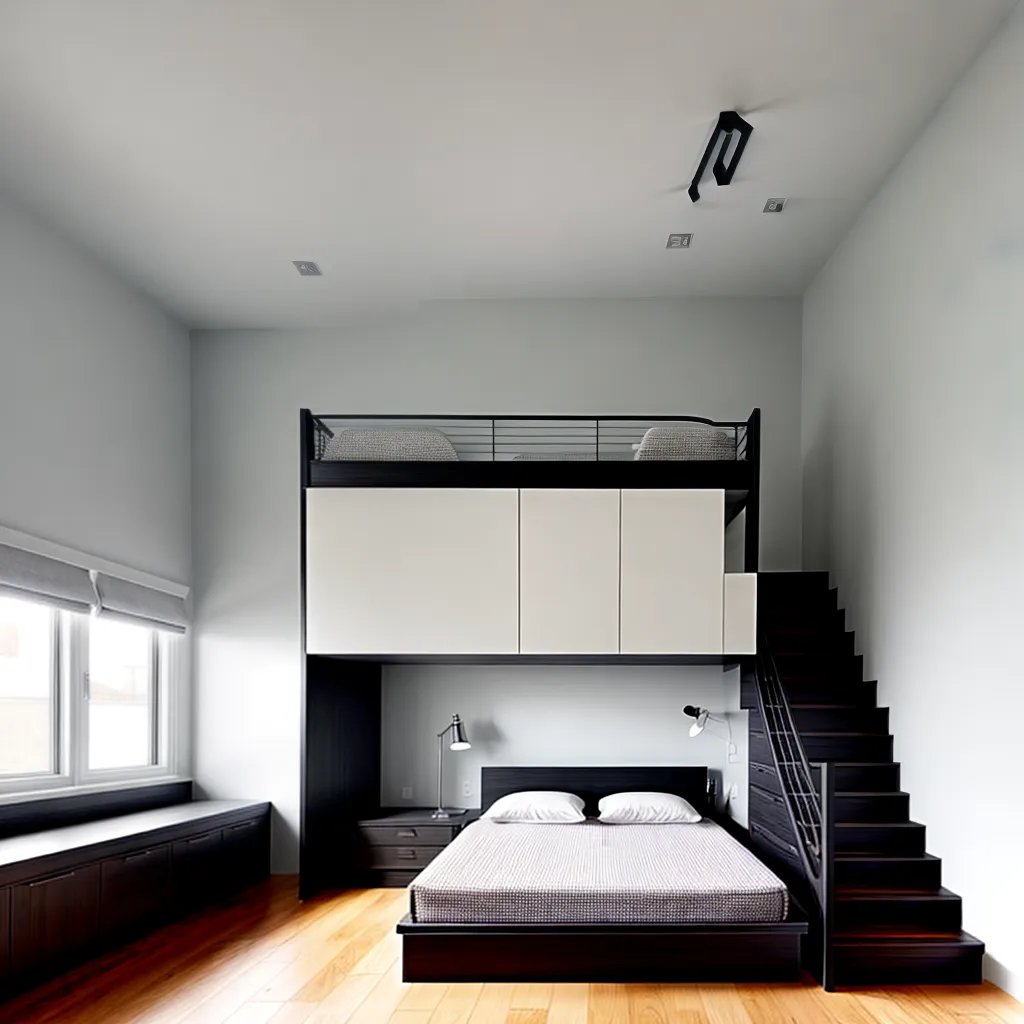 quarto moderno cama trelica escada 3