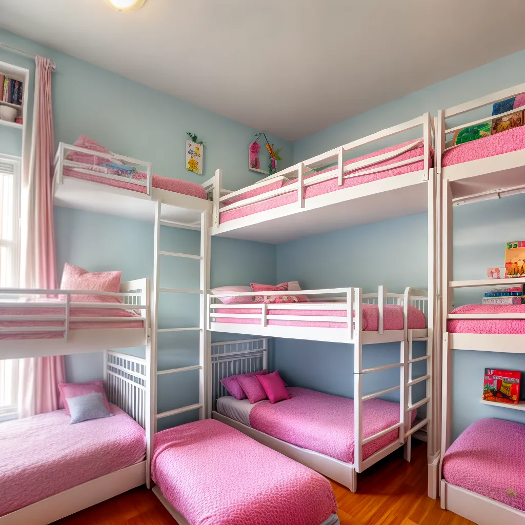 quarto compartilhado beliche triplo