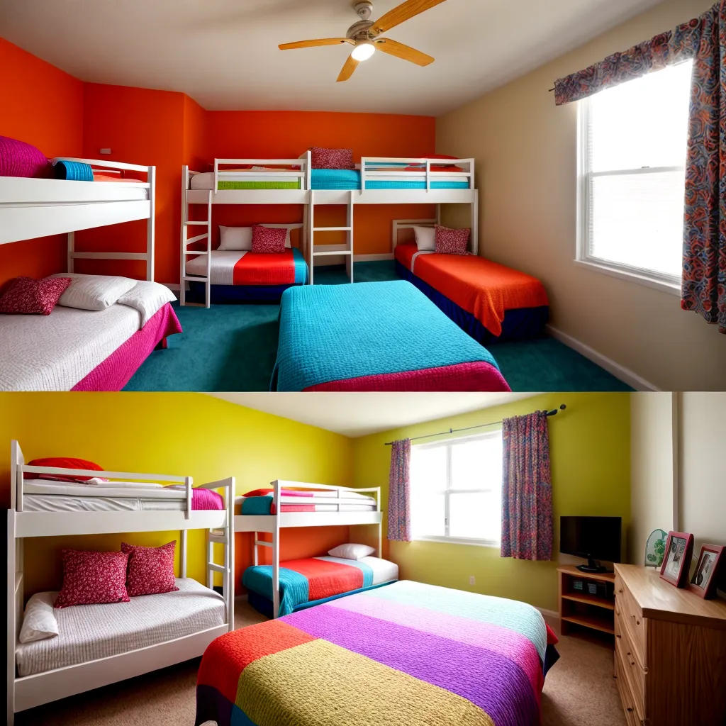 quarto compartilhado triplo beliche 3