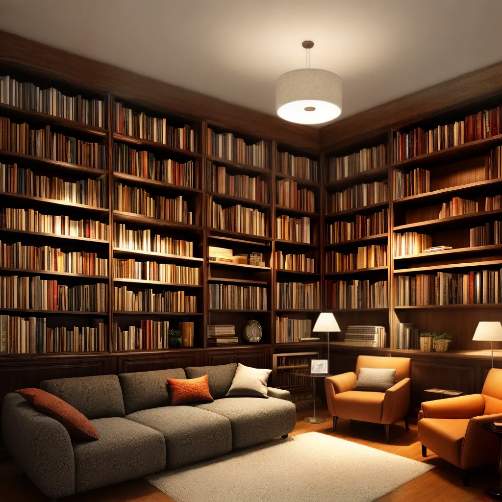 biblioteca acolhedora luz ambiente paz
