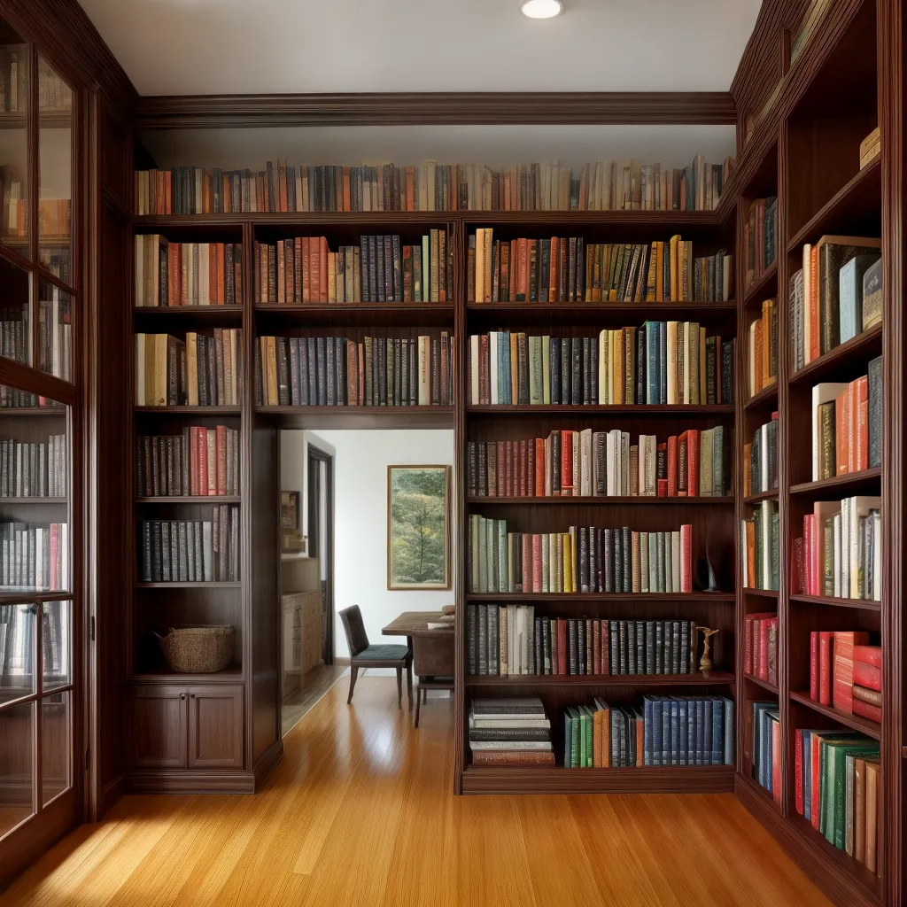 biblioteca acolhedora livros iluminacao