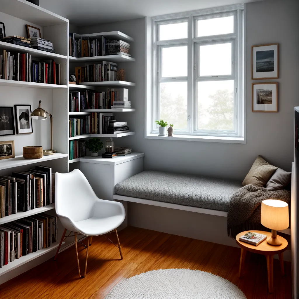 cantinho leitura apartamento livros poltrona
