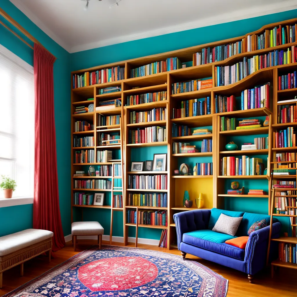 biblioteca acolhedora colorida leitura