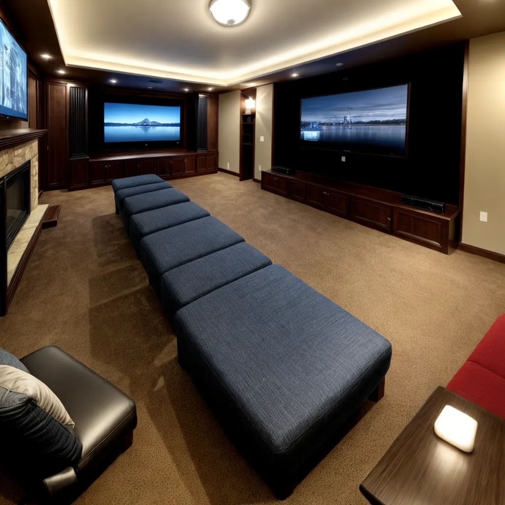 home theater tv recliners iluminacao