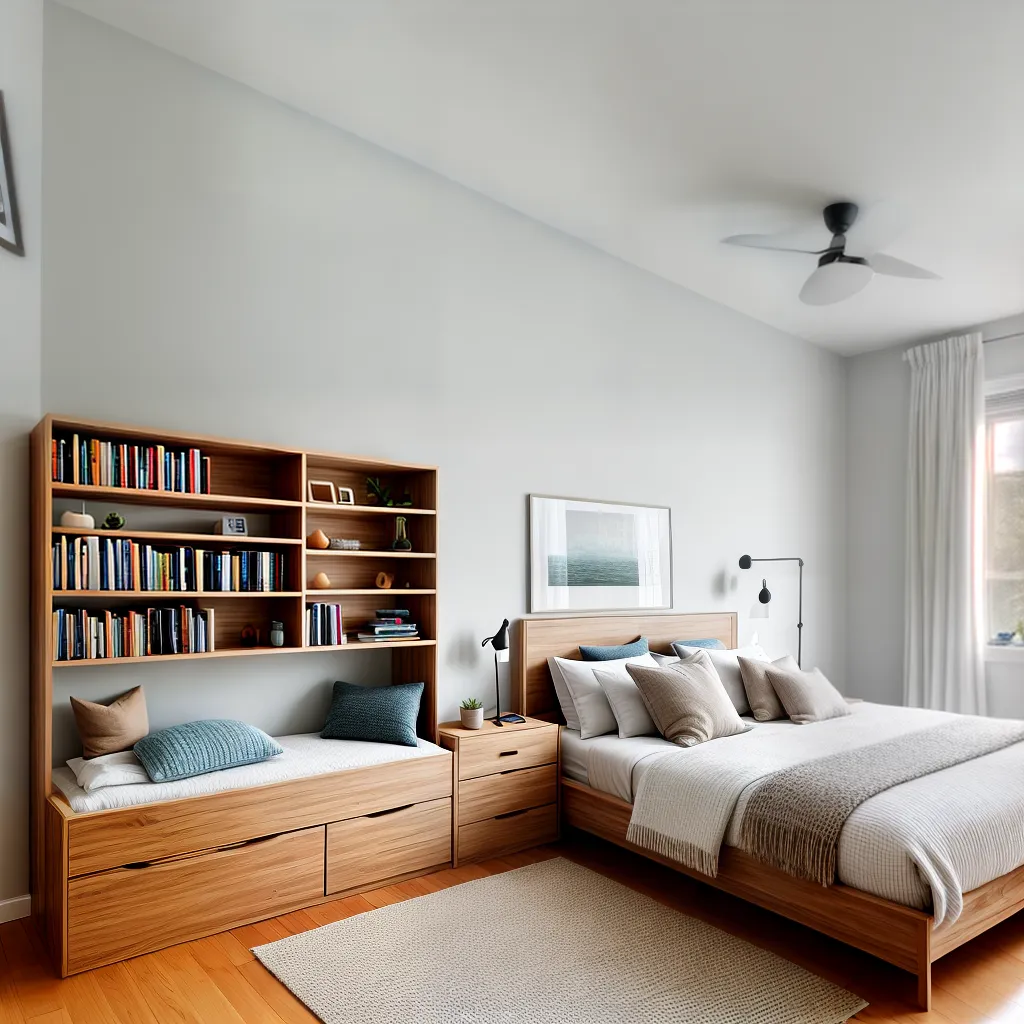 quarto acochoante cama armazenamento