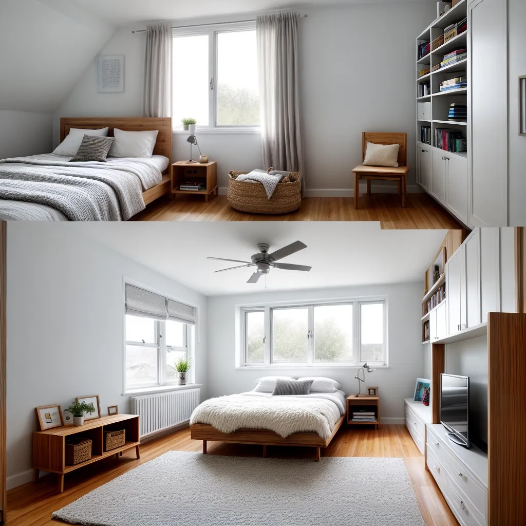 quarto estiloso cama armazenamento
