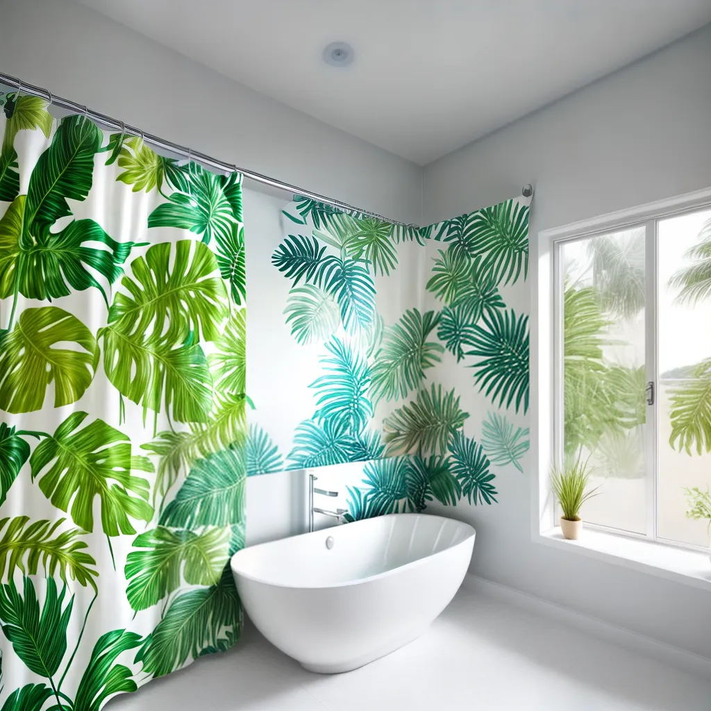 banheiro moderno tropical cortina