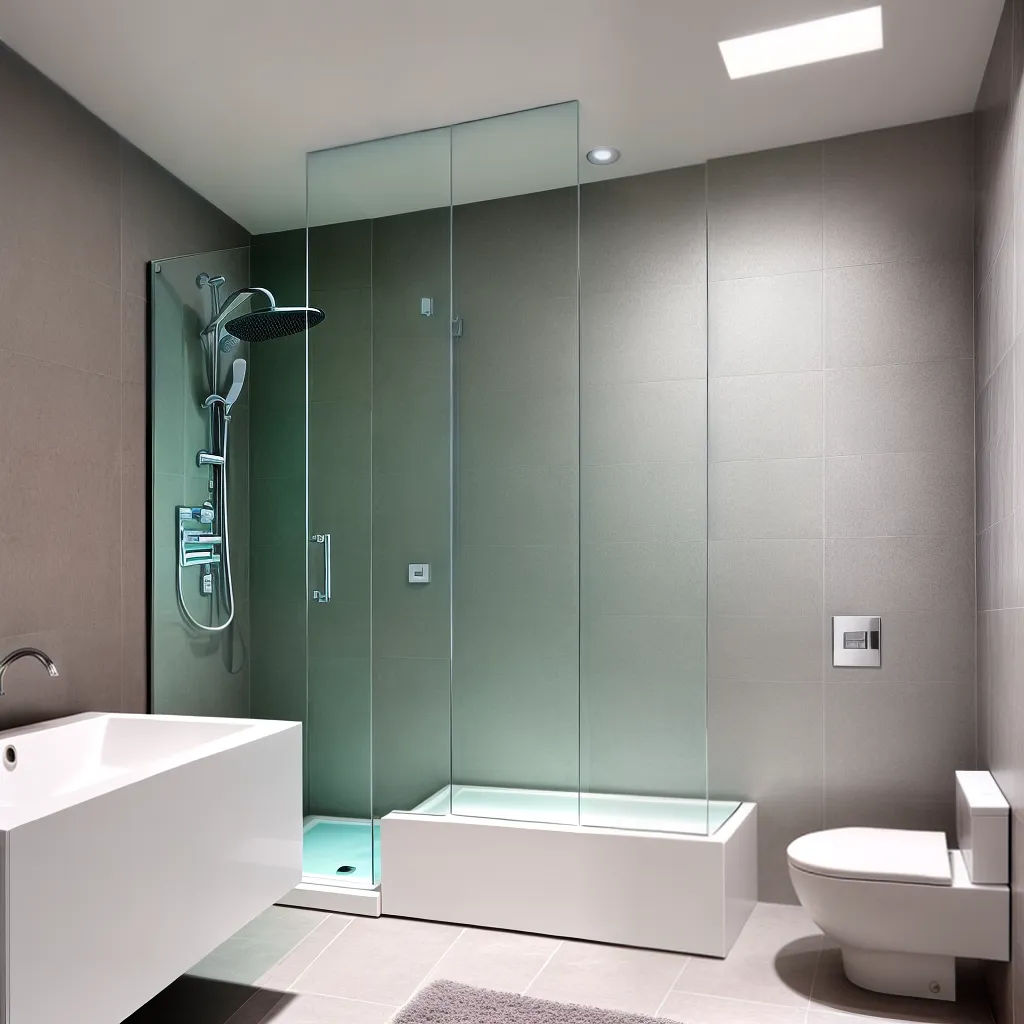 banheiro moderno luxuoso vidro tiles